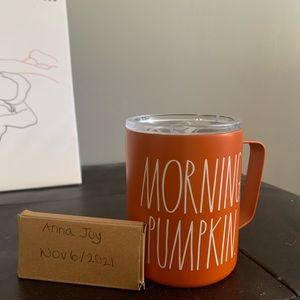Rae Dunn “Morning, pumpkin” insulated thermos mug